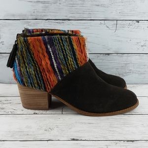 Toms Multicolor Ankle Boots with Black Suede